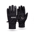 2WIN Driving Gloves — black pair, reflective wordmark and glossy hexagon palm