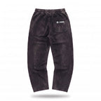 2WIN Smiley Pants in washed black — back view with the 2WIN patch on the back pocket