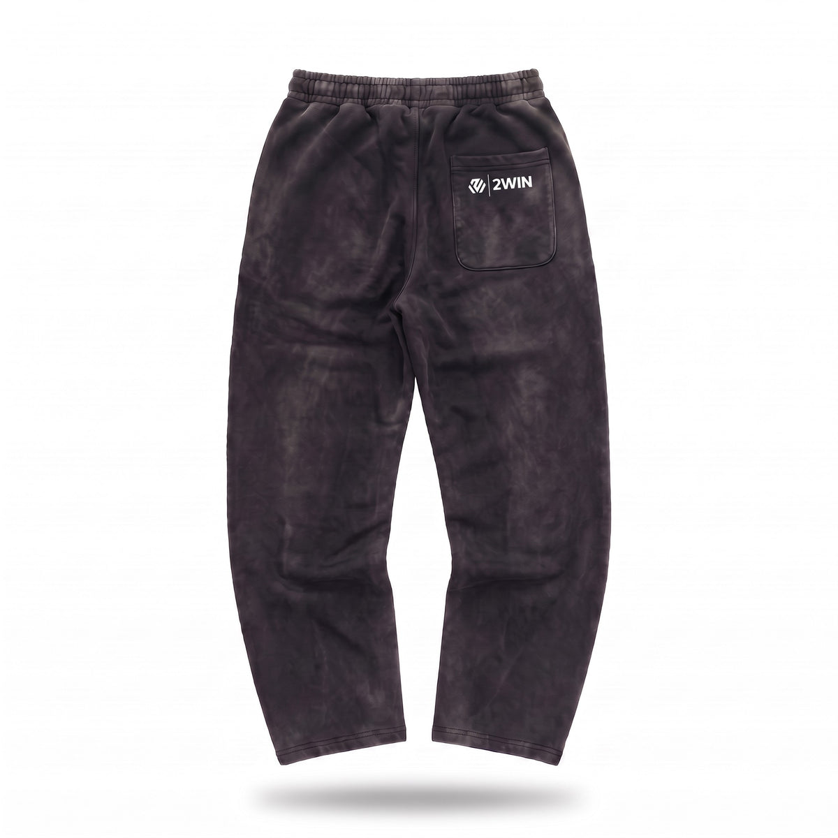 2WIN Smiley Pants in washed black — back view with the 2WIN patch on the back pocket