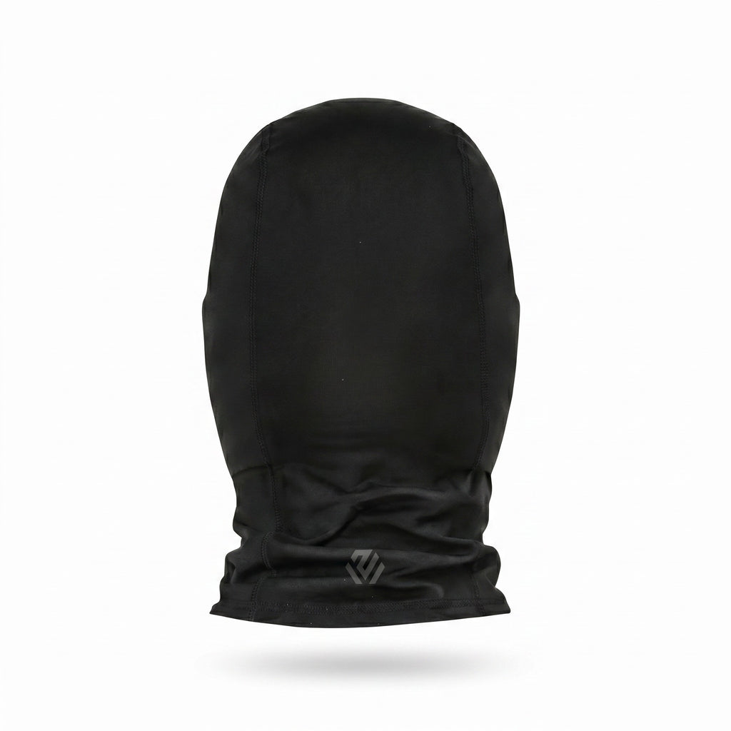 2WIN Smiley Ski Mask in black — back view with the 2WIN icon on the neck